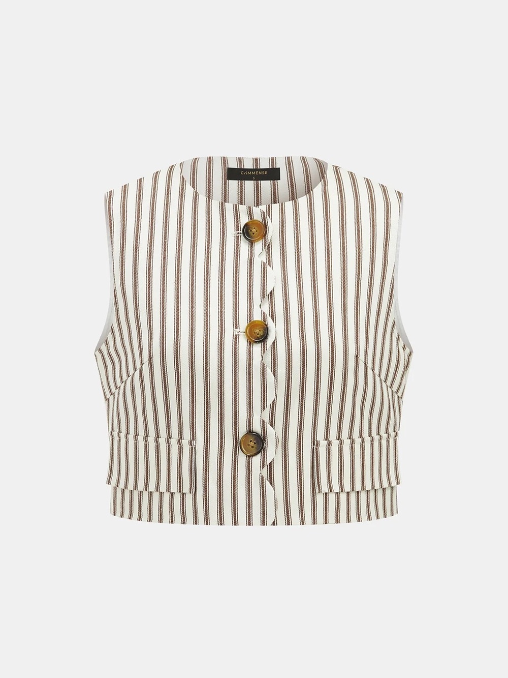 Commense Cotton Striped Sleeveless Top M LL1-5